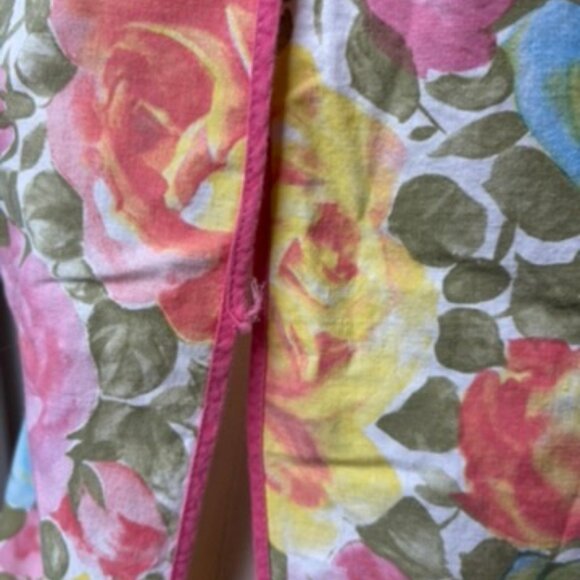 Vintage 70s handmade floral cobblers smock full apron - Picture 5 of 13